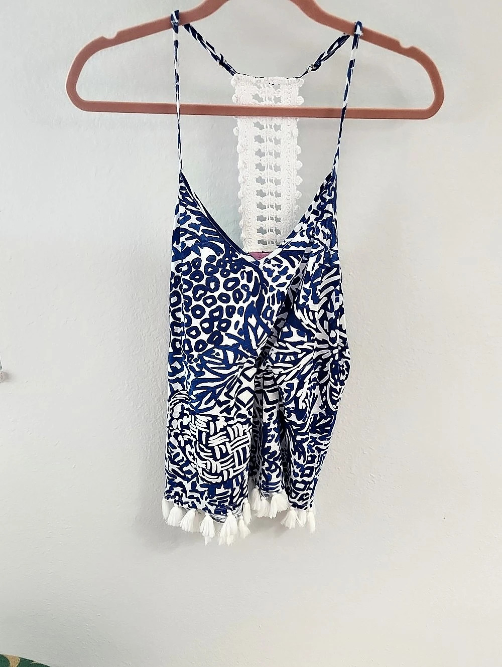 Lilly Pulitzer Nya Tank Blue & White Size Small